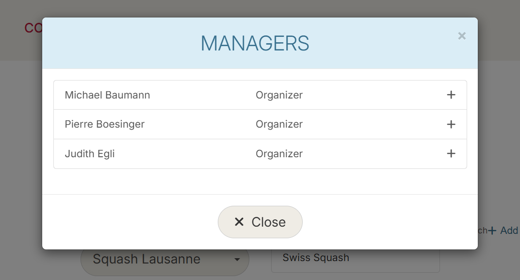 Organisator auswählen